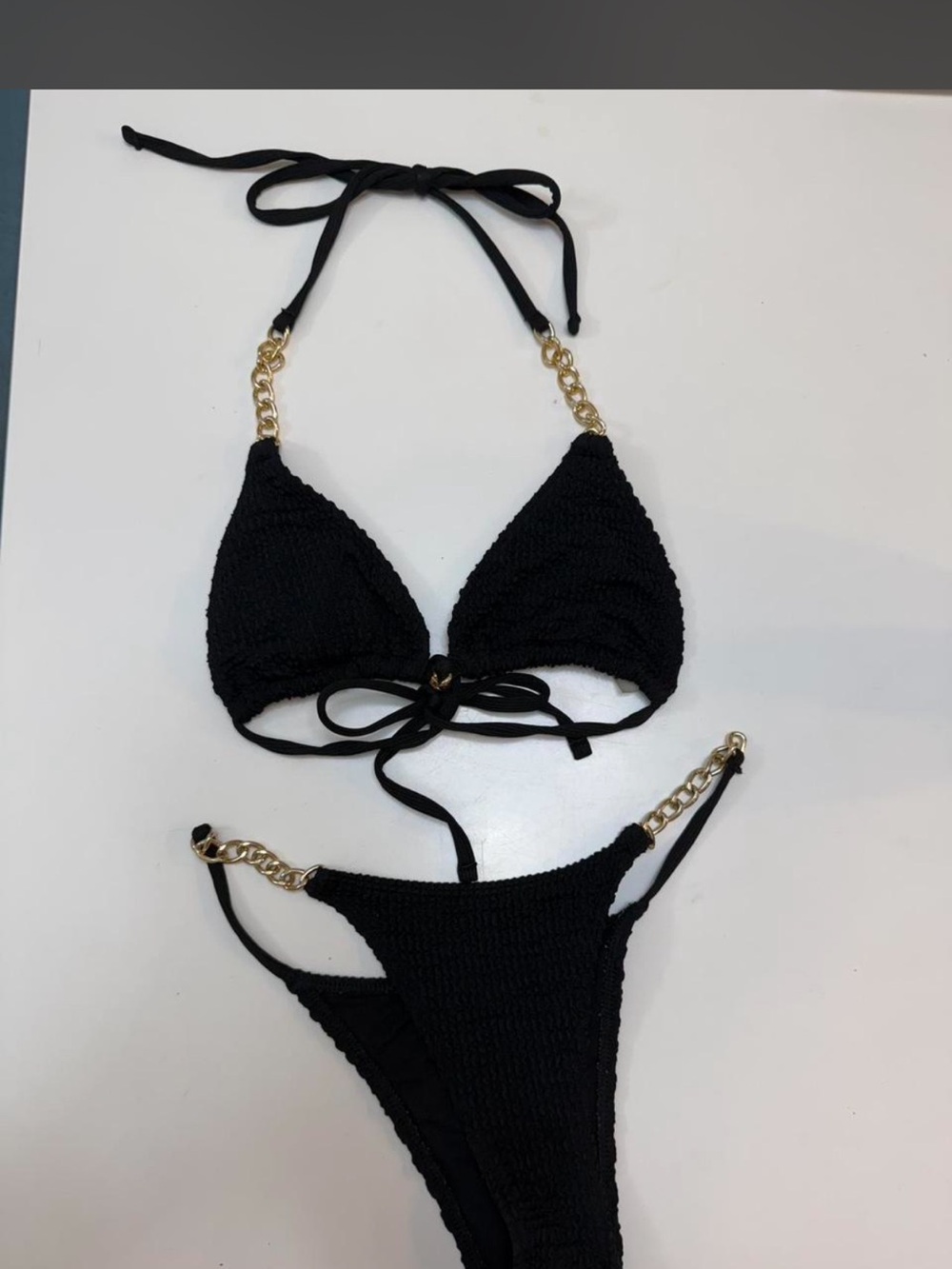 Black Chain-Detail Bikini Set - Women Accessories